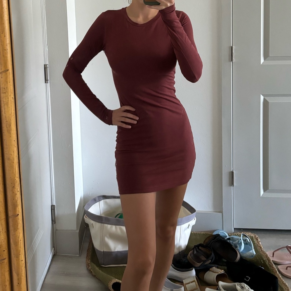 Aritzia TNA Longe sleeve mini dress / Red  / size Xs